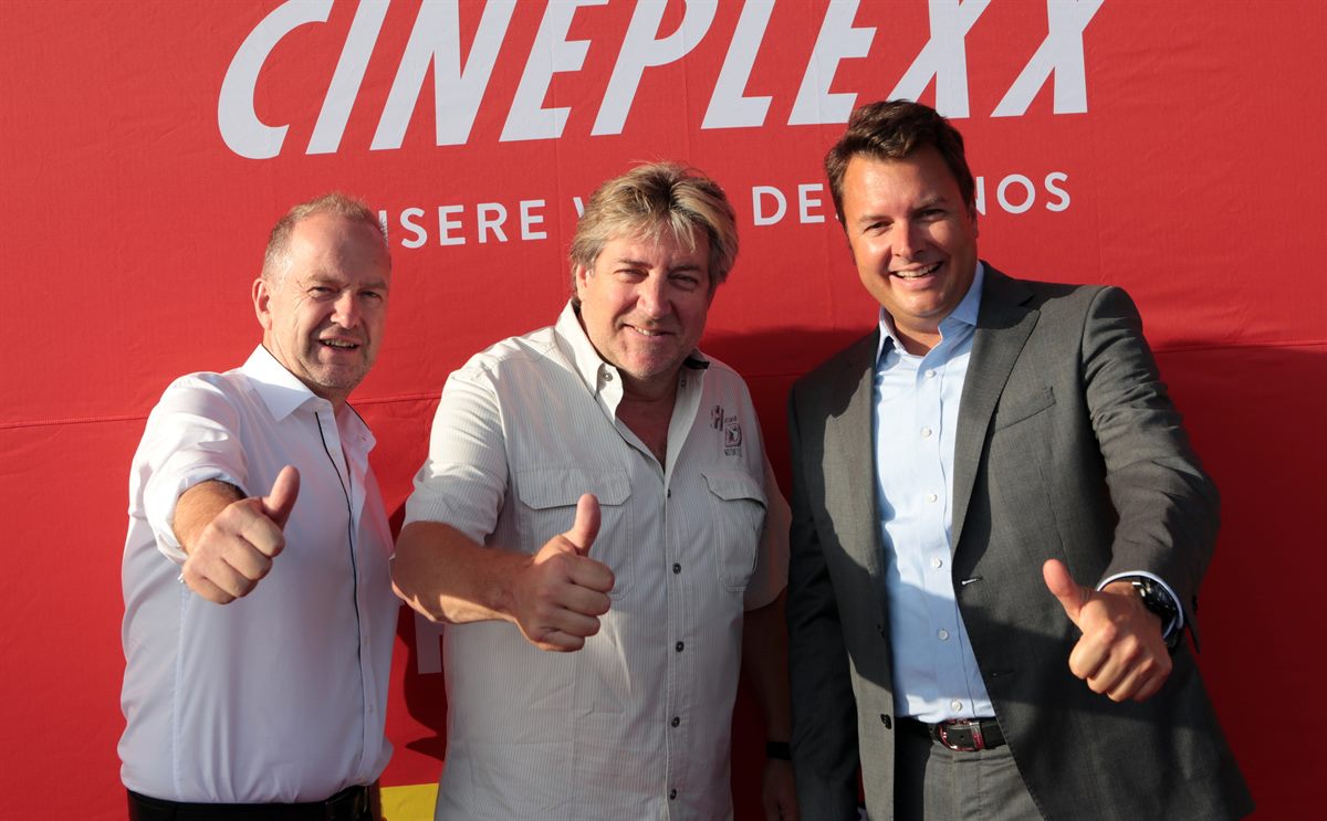 Christian Langhammer, Ronny Herzog und Christof Papousek bei der Eröffnung des Cineplexx Villach