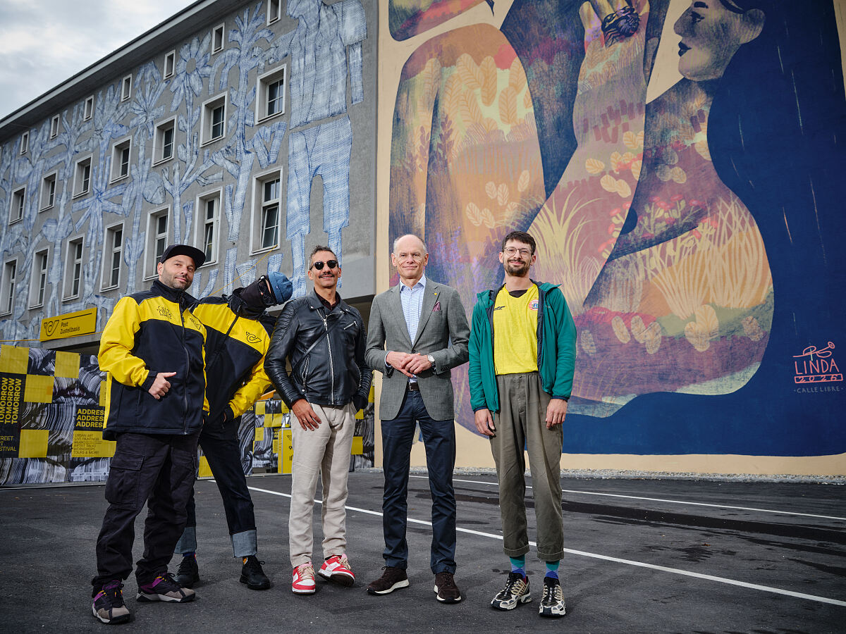 vl.r.n.r.: JahOne, Spidertag, Jakob Kattner, Walter Oblin und Manuel Skirl