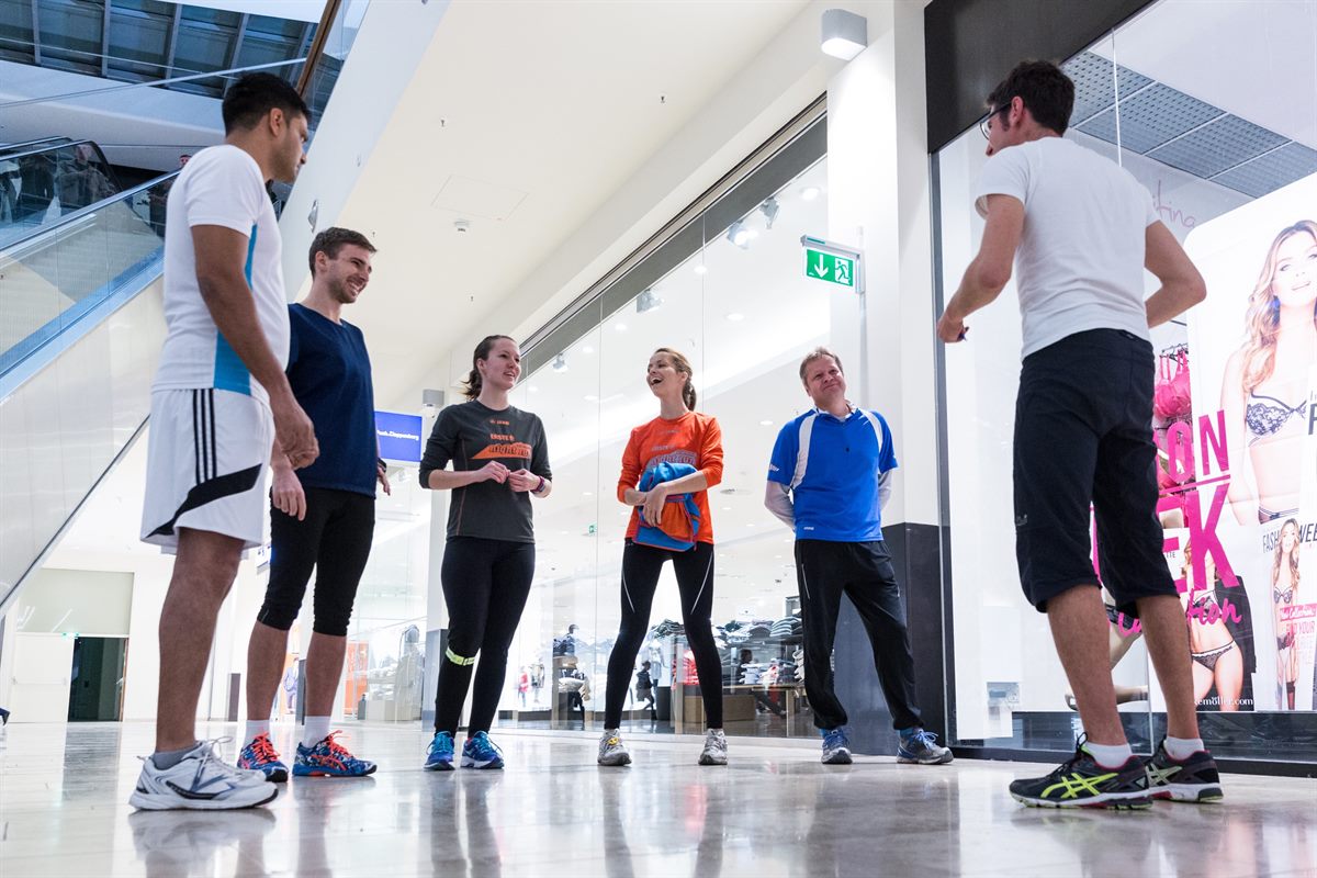 Lauftraining im Donau Zentrum