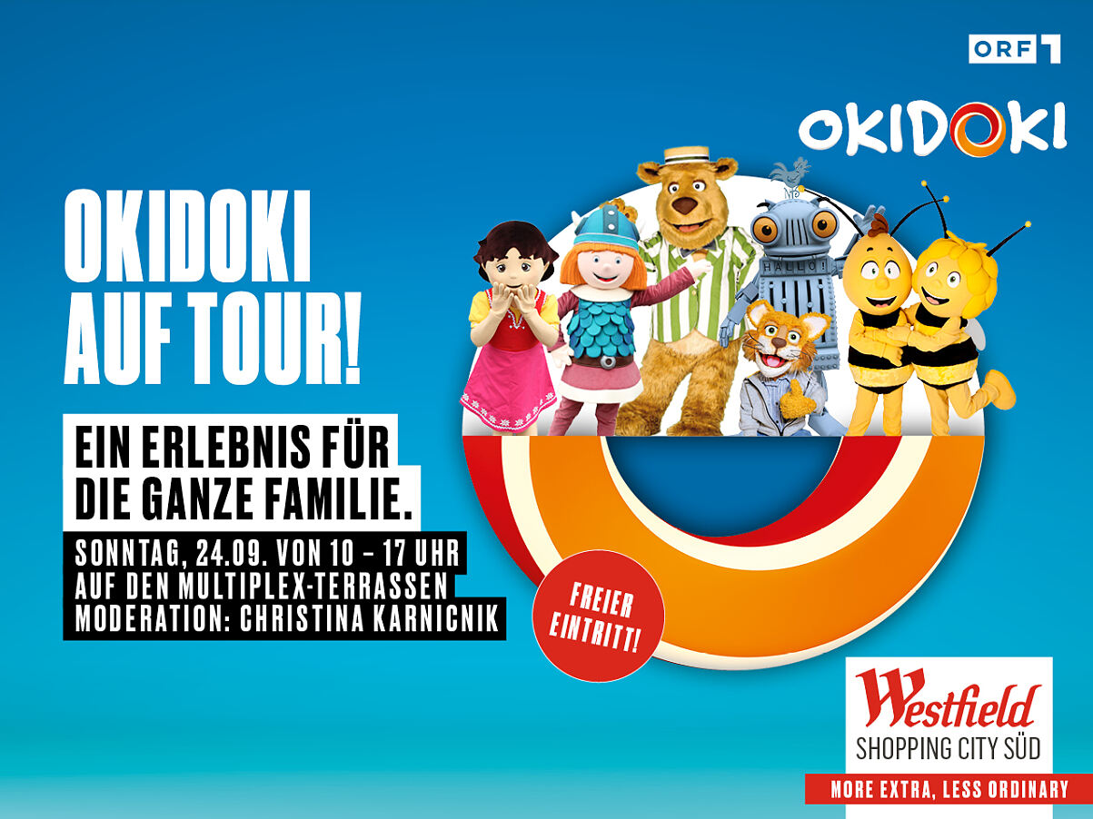 OKIDOKI auf Tour in der Westfield Shopping City Süd am 24. September