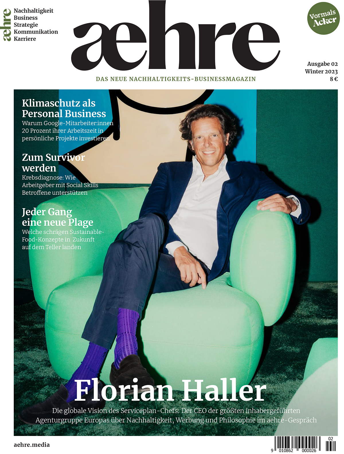 aehre Cover – Serviceplan-CEO Florian Haller