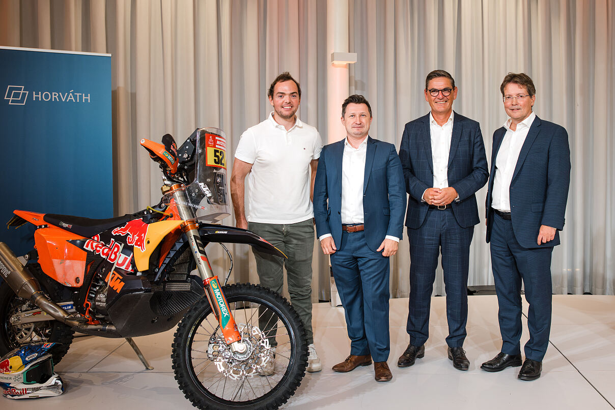 Horváth Partner mit CEO Helmut Ahr und Motorsport-Legende Matthias Walkner 